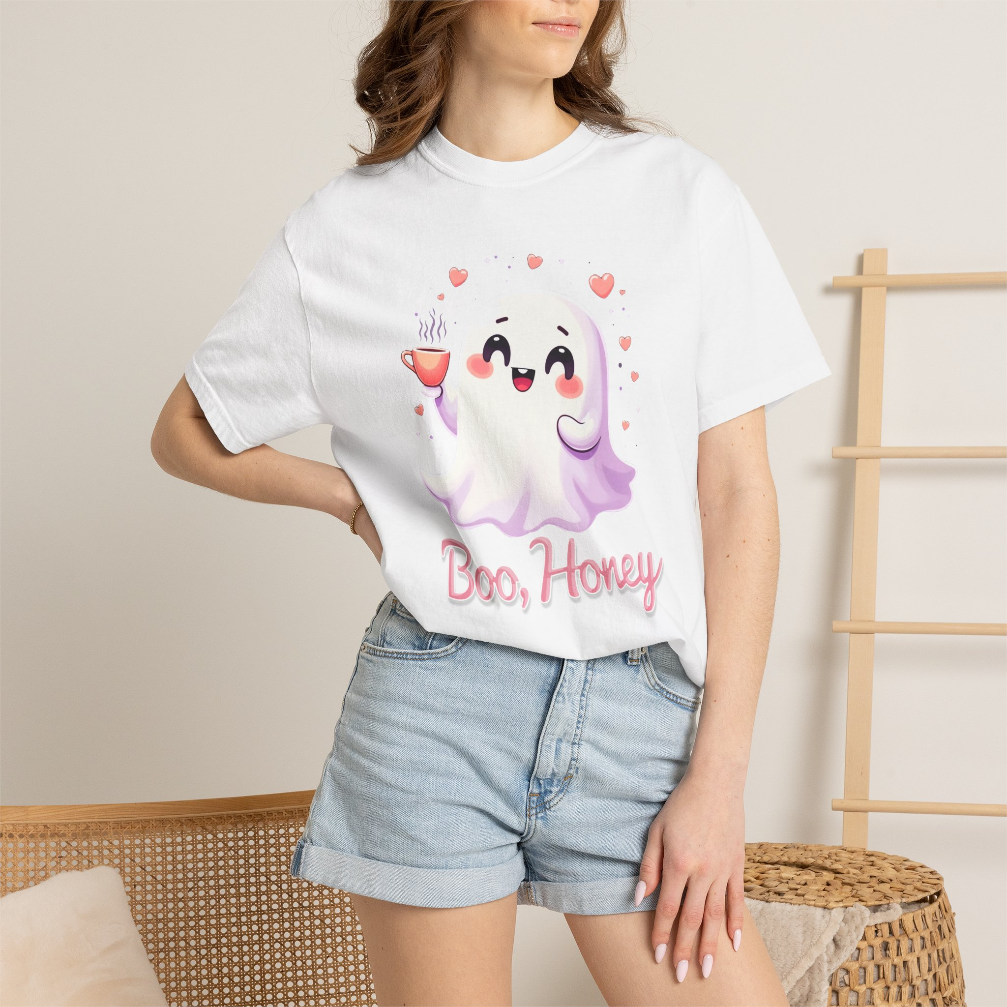 Boo, Honey Cute Ghost Graphic T-Shirt - Image 5