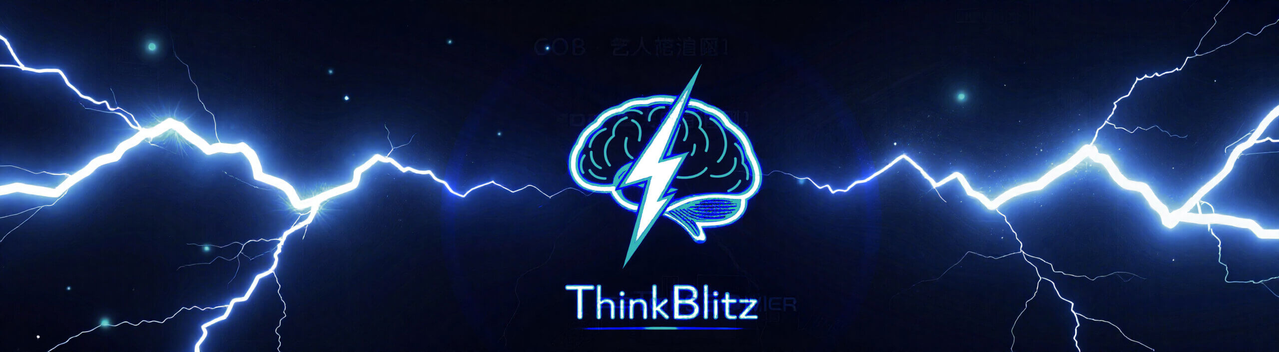 ThinkBlitz electric blue lightning banner